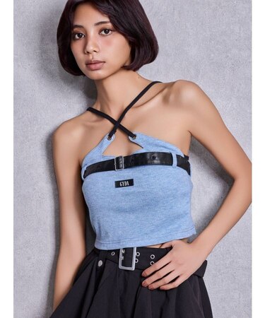 GYDAフロントクロスラメテレコビスチェ