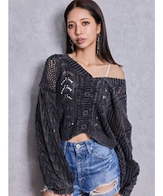2WAYメッシュブリーチニットトップス