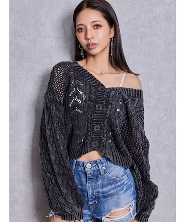 2WAYメッシュブリーチニットトップス