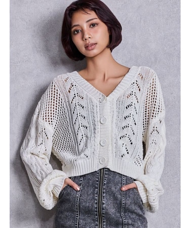 2WAYメッシュブリーチニットトップス