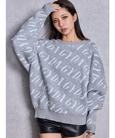 GYDA SLANT PATTERNニットトップス