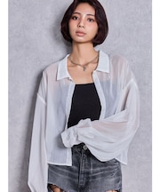 SHEERラメショートシャツ