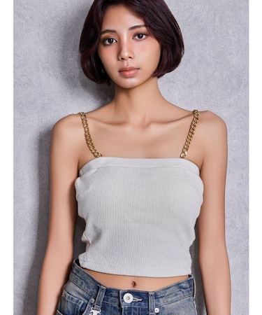 chainストラップラメテレコビスチェ