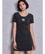 GG bijou MOLDハーフスリーブラメニットワンピース