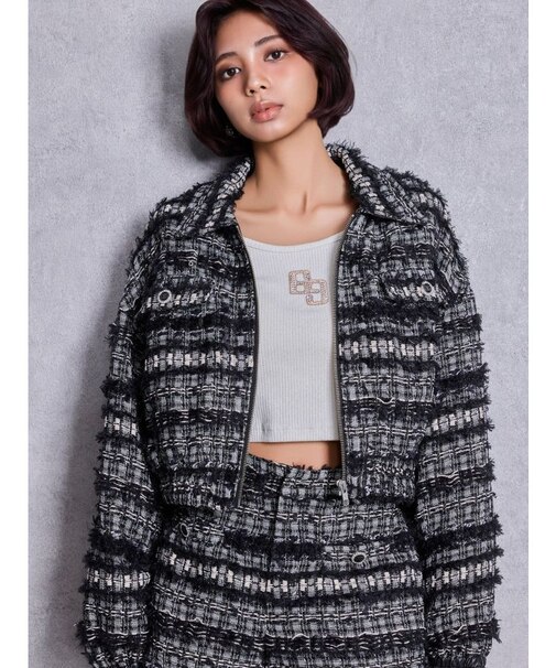 Symmetry GYDAラメツイードジャケット