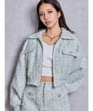 Symmetry GYDAラメツイードジャケット