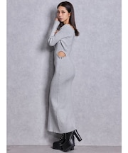 GYDA chain SIDE OPENロングフレアニットワンピース