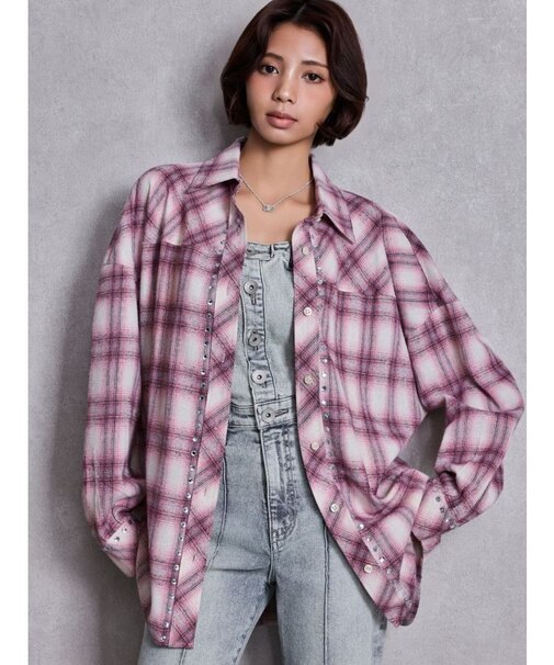 bijouチェックシャツ