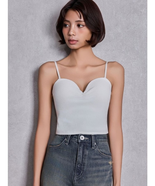 ショルダーストラップリブベアビスチェ