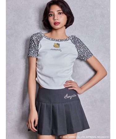 GYDA×ハローキティ レオパードラグランTシャツ