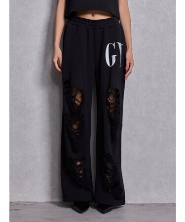 GYDA×DC ダメージSPARKLE LOGOスウェットパンツ