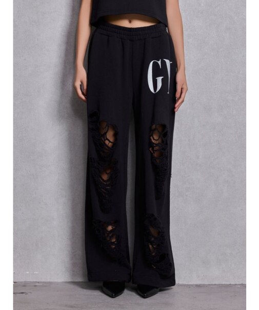 GYDA×DC ダメージSPARKLE LOGOスウェットパンツ