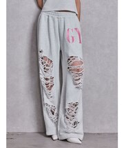 GYDA×DC ダメージSPARKLE LOGOスウェットパンツ
