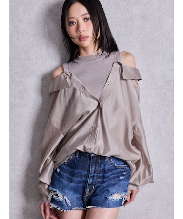 3WAYショルダーOPENシアードッキングシャツ