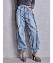 ハイウエストGYDA chainデザインジョガーデニムパンツ