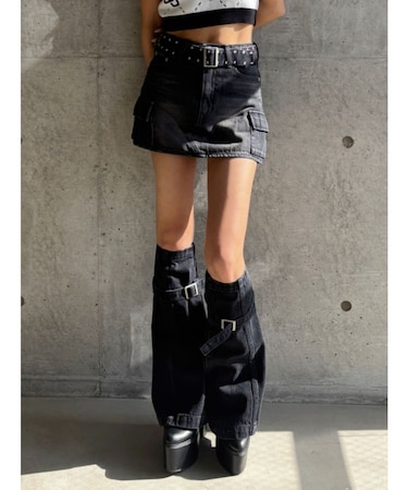 【TINY】レッグウォーマー付きミニスカートライクショートパンツ