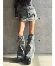 【TINY】レッグウォーマー付きミニスカートライクショートパンツ