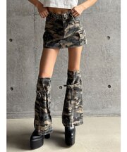 【TINY】レッグウォーマー付きミニスカートライクショートパンツ