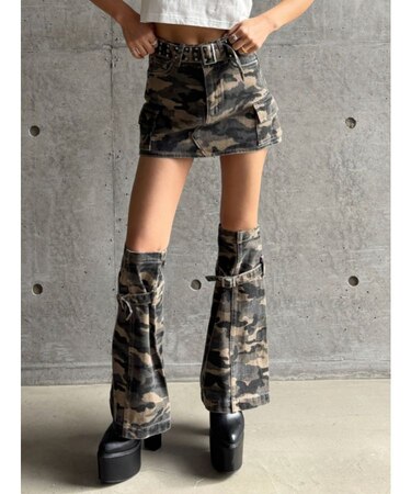 【TINY】レッグウォーマー付きミニスカートライクショートパンツ