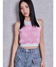 GG glitter quiltingアメスリニットトップス