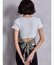 レオパードバックリボントップス