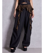 LEOPARDウエストDRAPE EDGEパンツ