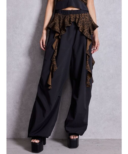 LEOPARDウエストDRAPE EDGEパンツ