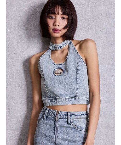GG bijou MOLDチョーカーデニムショートTOPS