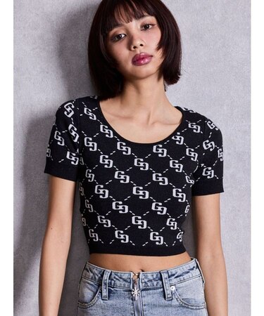 GG jacquardラメニットTOPS
