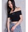 Gyda bijouサイドラインオフショルショートTOPS