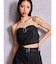 Glitter print beltブラウス