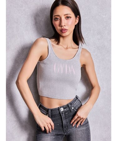GYDA jacquardタンクニットトップス