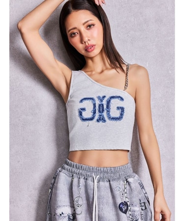 Denim Symmetry GYDAワンショルチェーンタンクトップ