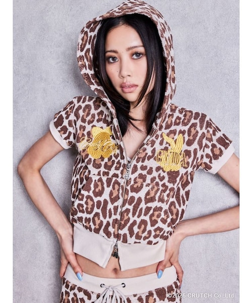 GYDA×GALFY leopard pileパーカー｜ジェイダの通販｜&mall（アンド