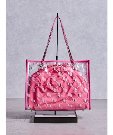 GG glitter print clearトートBAG