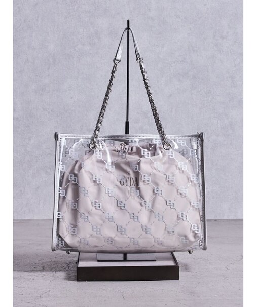 GG glitter print clearトートBAG