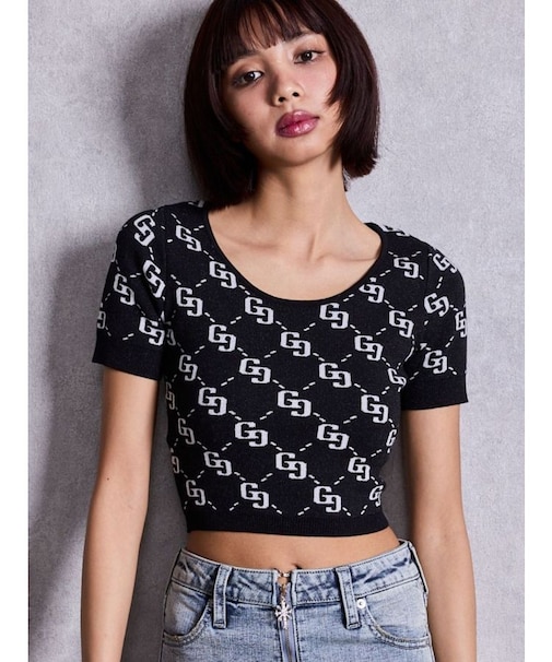GG jacquardラメニットTOPS