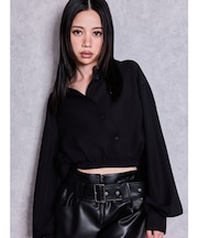 GYDAプレートカシュクールショートブラウス