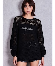 Valdy empire embroideryメッシュニットトップス
