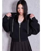 bijou string ZIP UPスウェットパーカー