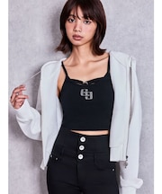 bijou string ZIP UPスウェットパーカー