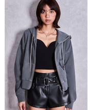 bijou string ZIP UPスウェットパーカー