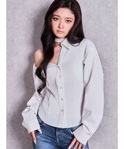 asymmetry chokerシャツ