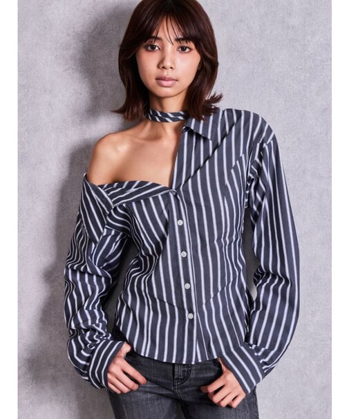 asymmetry chokerシャツ