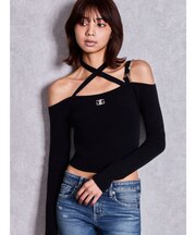 SymmetryGYDA bijouチョーカーニットトップス