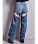 ハイウエストBACK OPEN BARREL LEGデニムパンツ