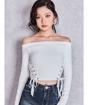 GYDAサイドレースアップショートトップス