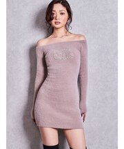 SymmetryGYDA bijouオフショルミニシャギーワンピース