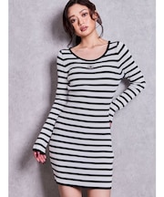 SymmetryGYDA プレートlong sleeveニットワンピース