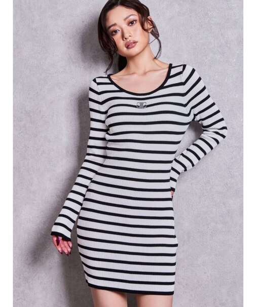 SymmetryGYDA プレートlong sleeveニットワンピース